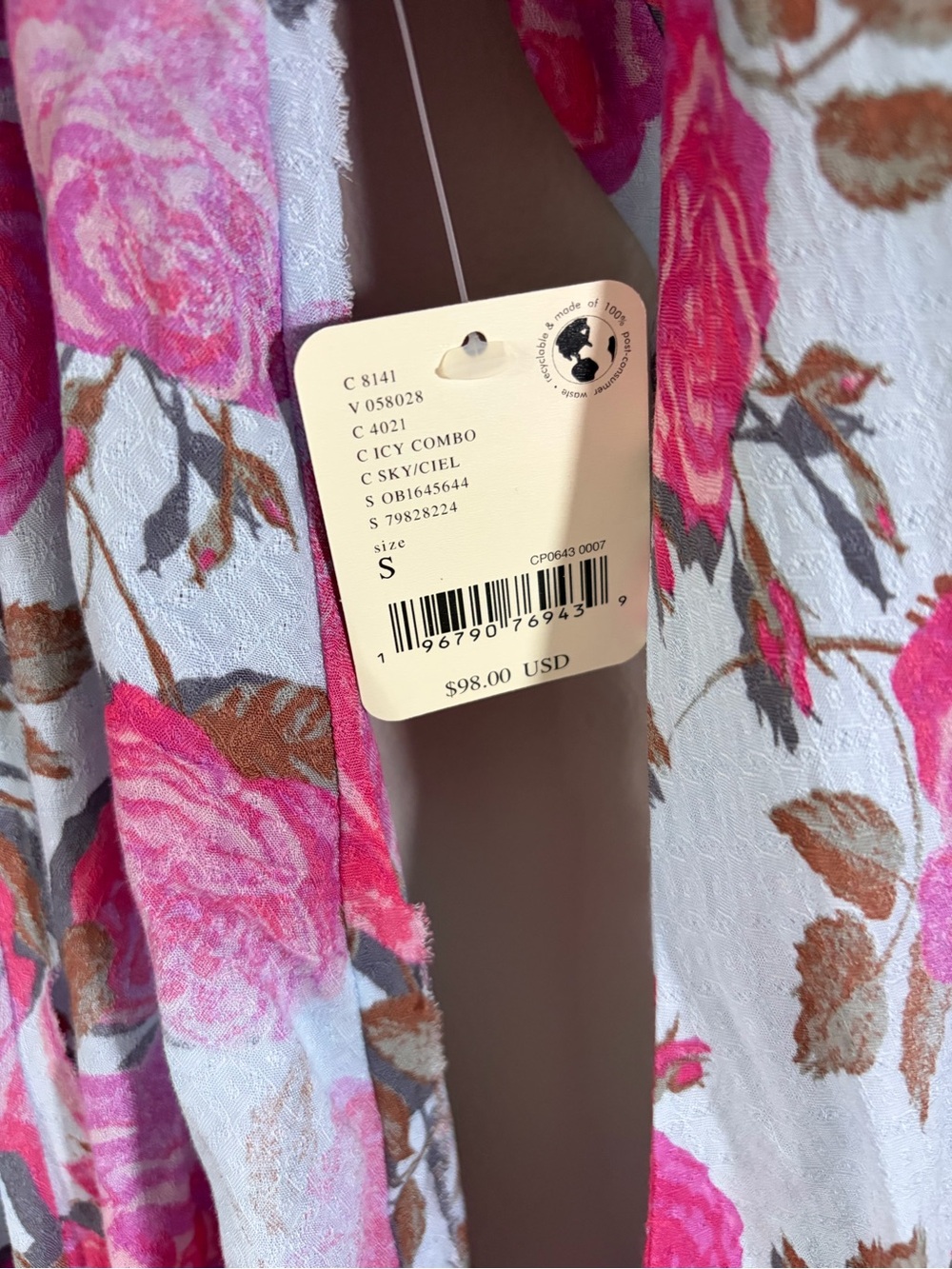 NWT Intimately Free People Everything’s Rosy Bodysuit‎ in Icy Blue/ Pink Small - Picture 6 of 7
